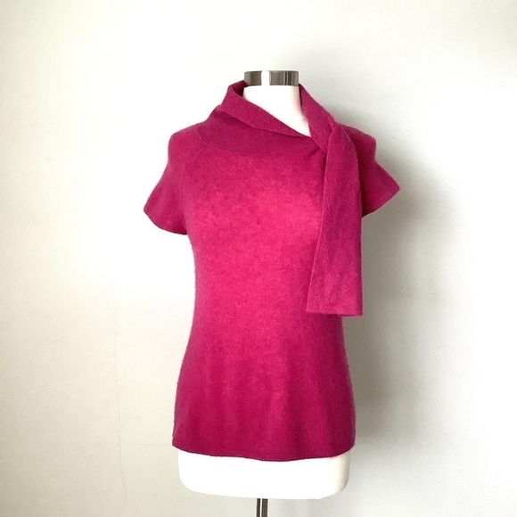 Cynthia Rowley 100% Cashmere Cap Sleeve Sweater Tiny Flaw - Picture 3 of 16